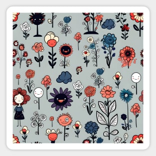 Funny Floral Fabric Pattern Magnet